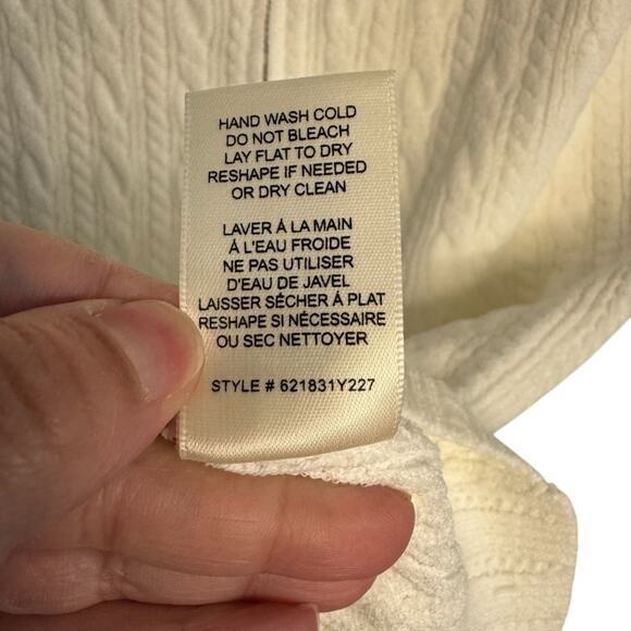 Rebecca Taylor Cable Zip Shell White Short Sleeve Sweater NWT - Picture 9 of 11